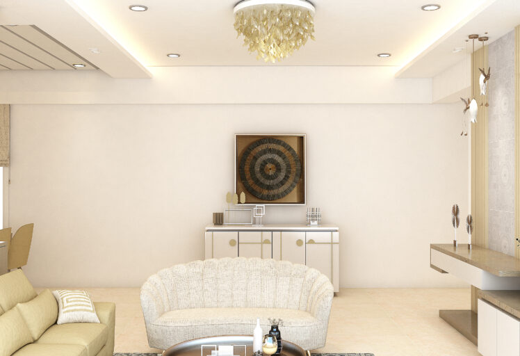 Balcony decor with bamboo blinds and wall shelf in simply cakes theme