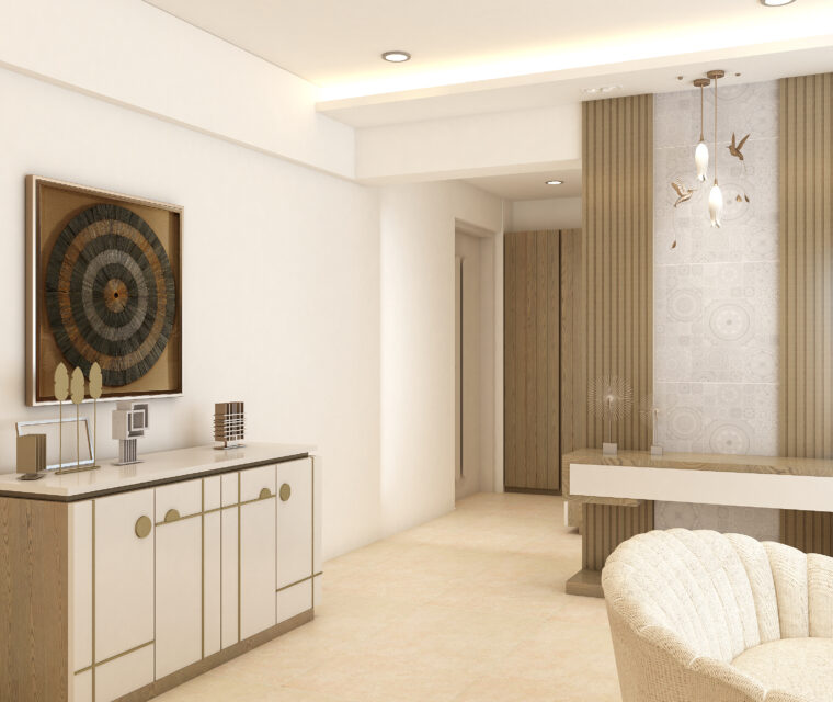 Stylish modular kitchen with brown matte cabinets and integrated appliances
